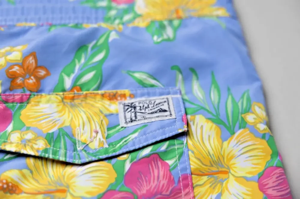 Polo Ralph Lauren Men Swim Shorts Trunks 3XB Blue Floral Hawaiian Tropical 50